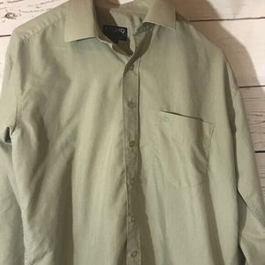 Eterno Italy Light Green Long Sleeve Dress Shirt Size 15